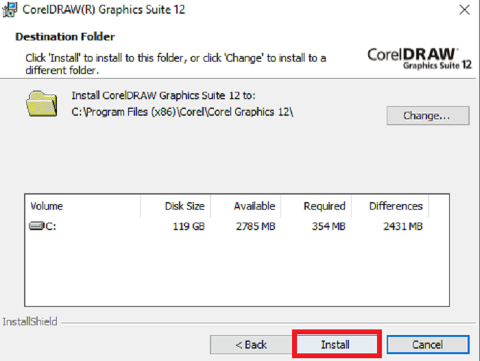 chọn Install để bắt đầu quá trình cài đặt