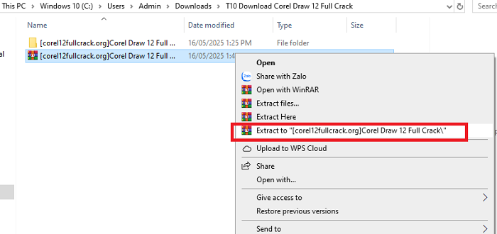 Giải nén Corel 12 64 bit