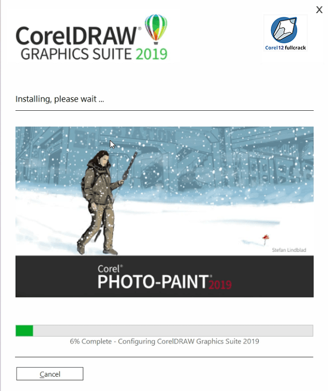 Đợi cài đặt Corel 2019 Full Crcak