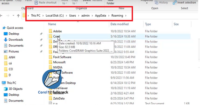 Truy cập vào địa chỉ lưu file phần mềm