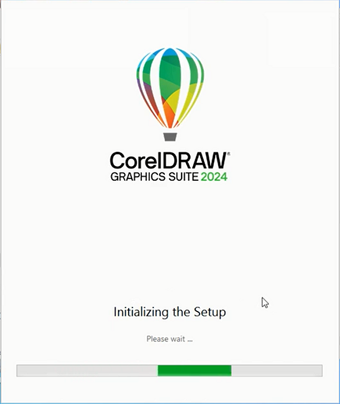 Bắt đầu thiết lập cài đặt Corel 2024